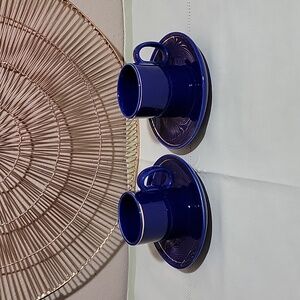 Set Of Two Espresso Coffee Cups And Saucers
